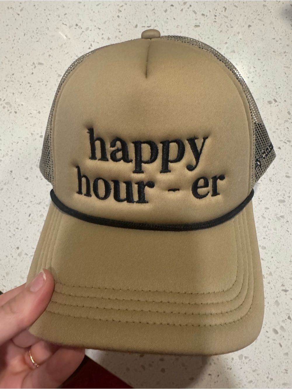 Happy Hour-er Tan Trucker Hat - Unbranded